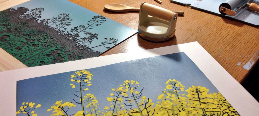 Reduction linocutting with Alexandra Buckle, 14/15 March